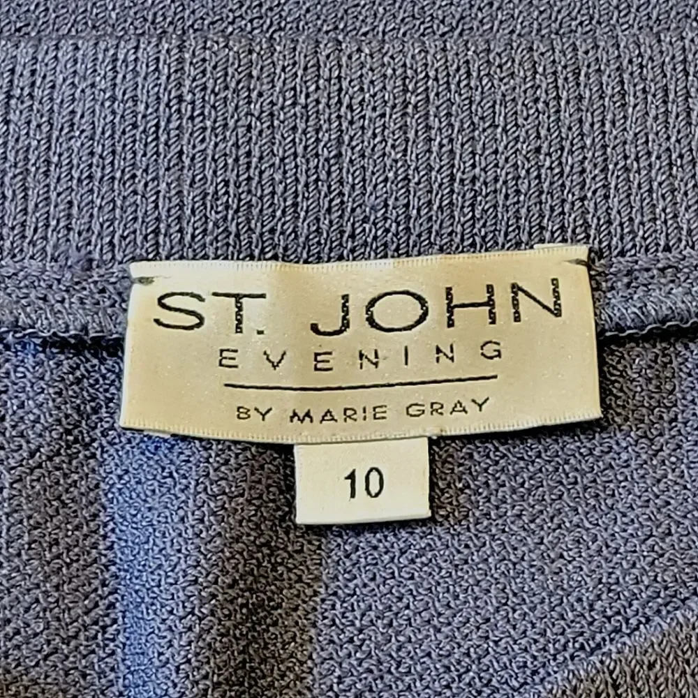 St. John Evening Blue/Gray Knit Pencil Skirt Size 10